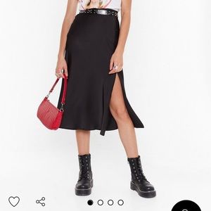 BOGO FREE Nasty Gal Slip Midi Skirt with Slit